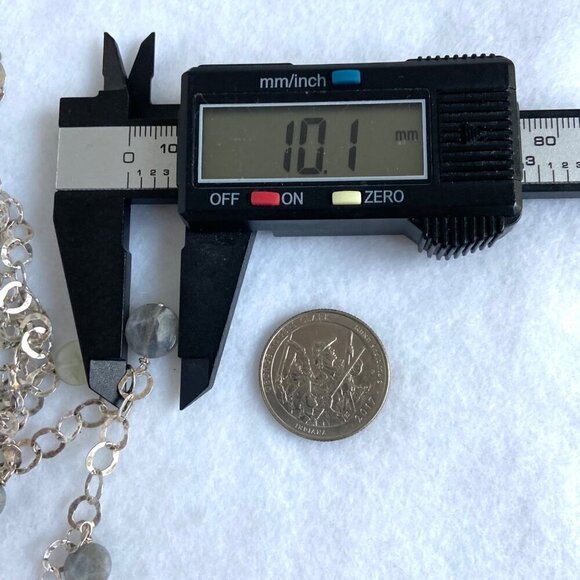 Sterling Silver 925 Multi Gemstone Multi Chain Necklace & Earrings Set 17" - Picture 14 of 16